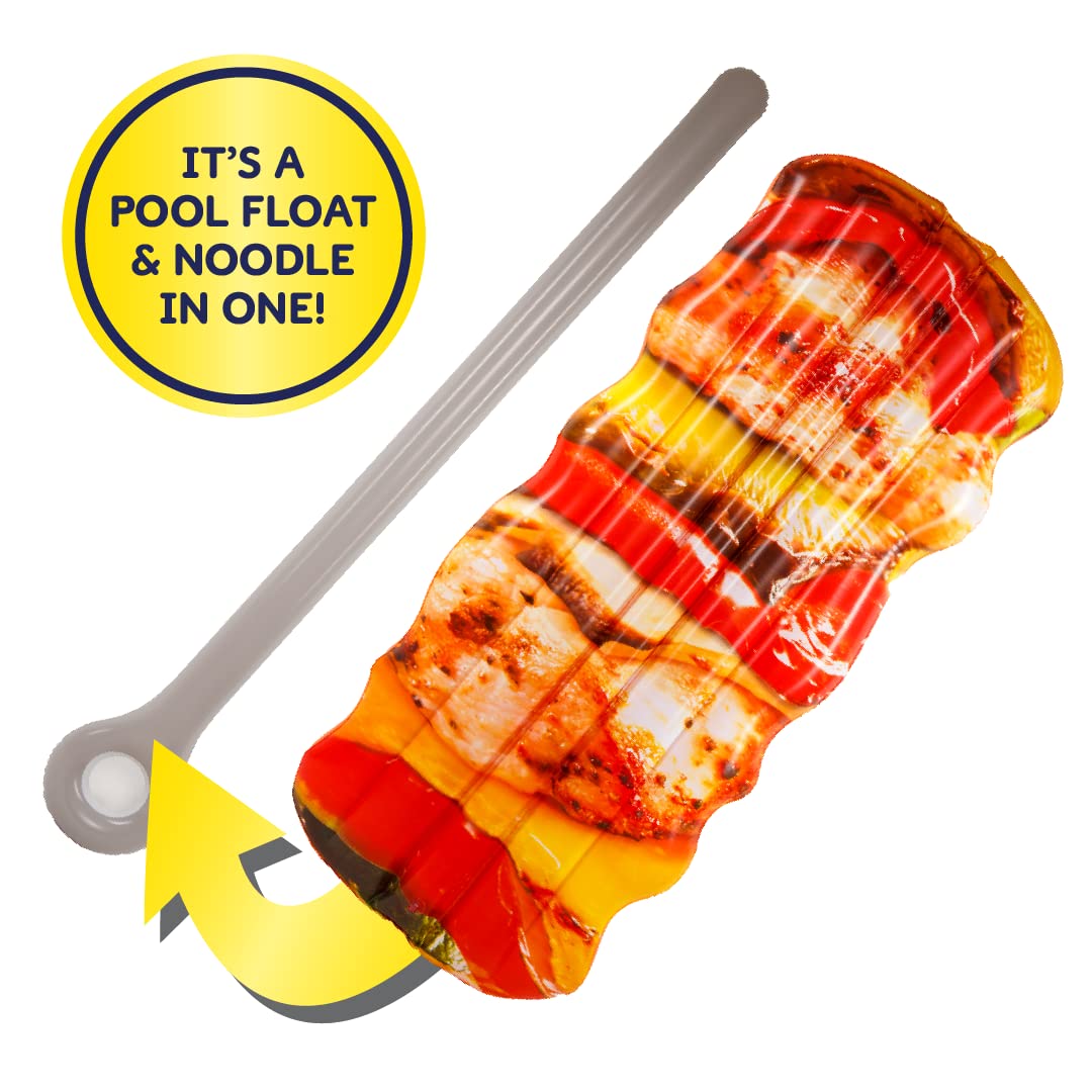 Chicken Shish Kebab Float And Noodle - Pool Float Tube, Inflatable Rafts For Kids & Adults - Large Blow Up Float For Summer Beach Swimming - Two Floats - Take2Floats