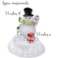 Banberry Designs Lighted Snowman Figurine - Snow Man With Black Hat - Light-Up Tabletop Led Christmas Decoration - Color-Changing - 5.5' H X 5.5' W