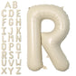 Letter Balloons Beige,40 Inch Letter R Balloons,A-Z Alphabet Name Foil Balloons,Big Single Cream Aluminum R Word Balloons Helium