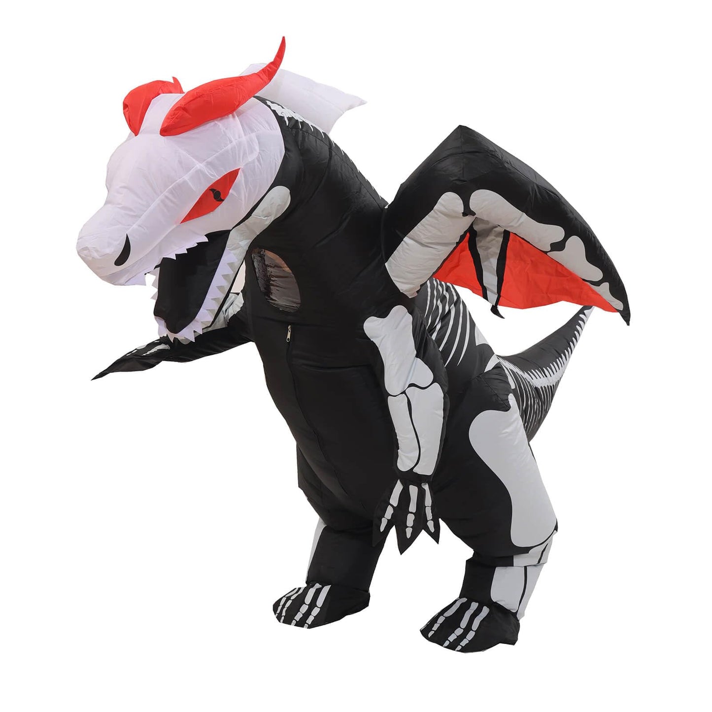 Aiwendish Inflatable Skeleton Dinosaur Costume For Kids 8-10-12 Year Blow Up T-Rex Cosplay Trex Jumpsuit Dragon With Wings For H