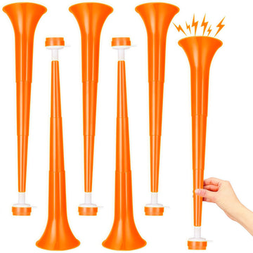 Gcqjoq 6 Pcs Collapsible Stadium Horn, 21 Inch, Plastic Vuvuzela Trumpet Noisemakers For Sports Events, Carnivals, Parties, Oran