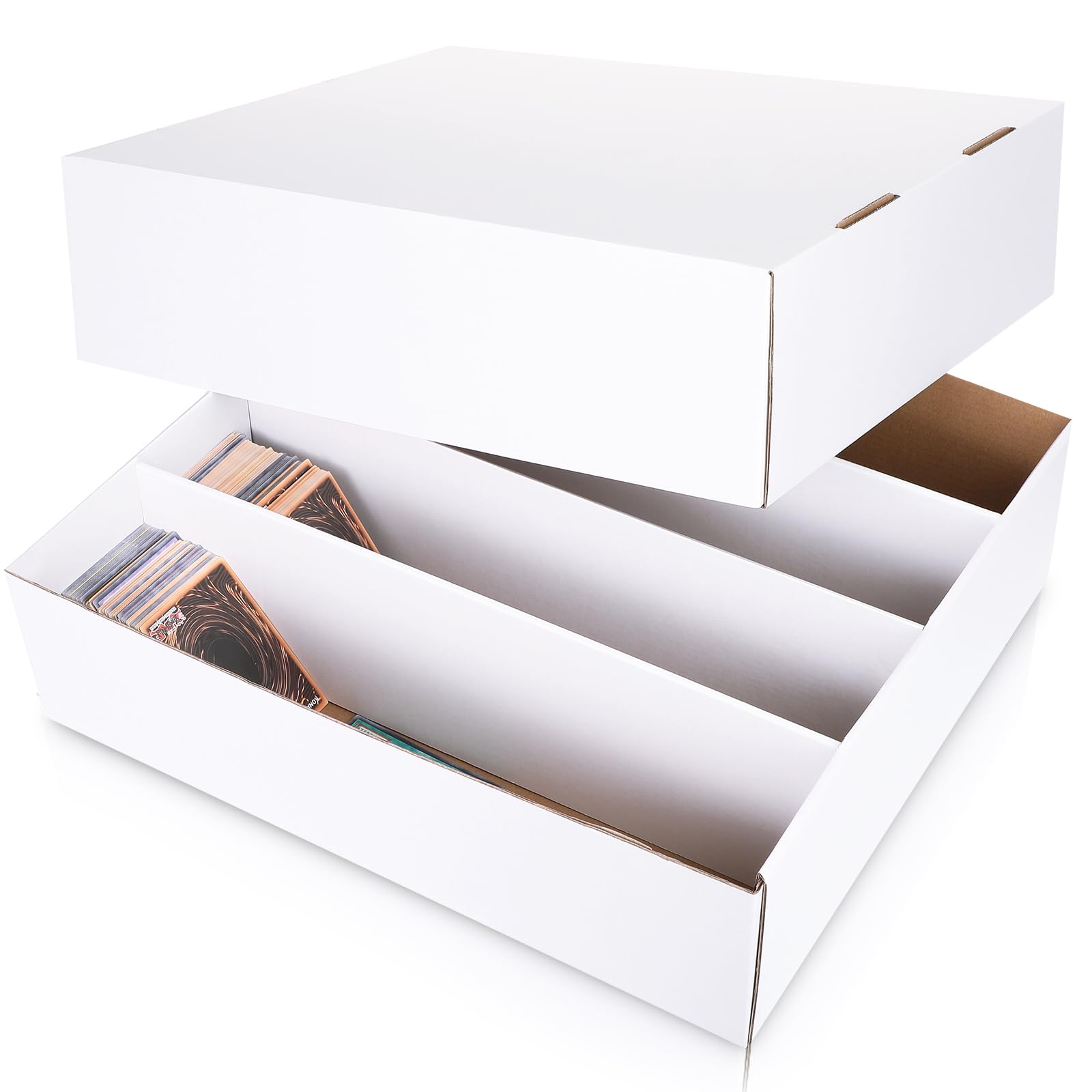 Yexiya 10 Pcs 3200 Count Sports Card Storage Boxes White Trading Card Box Collectible Trading for Soccer Baseball Game