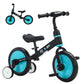 Ubravoo Trike To Bike Riding Tricycles For Boys Girls 2-5, Fit 'N Joy Kids Balance Bike With Pedals & Training Wheels Options, 4-In-1 Starter Toddler Training Bicycle (Blue-Black)