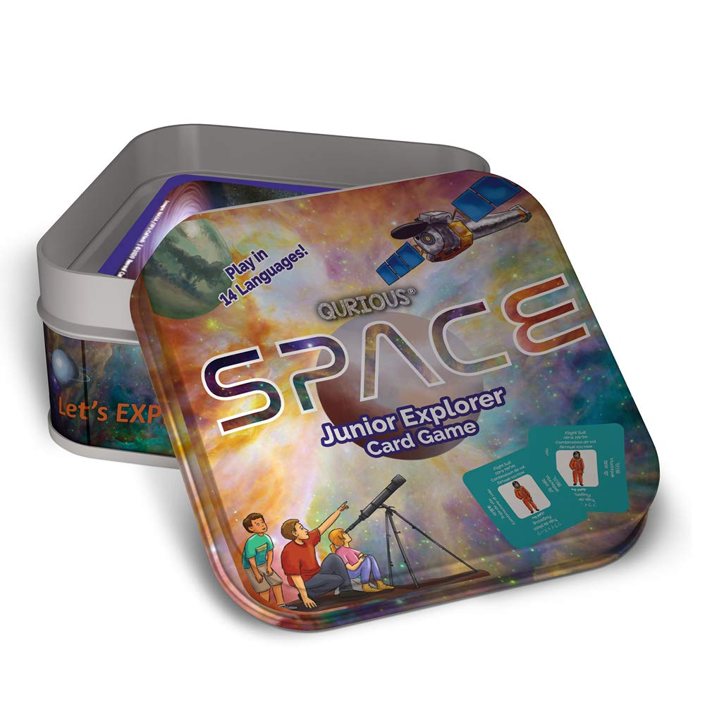 Qurious Space Junior Explorer | Stem Flash Card Game | Pre-Readers Spin & Adventure Through The Galaxy. Using Nasa Photos, Little Astronomers And Mini Future Astronauts Learn About Space