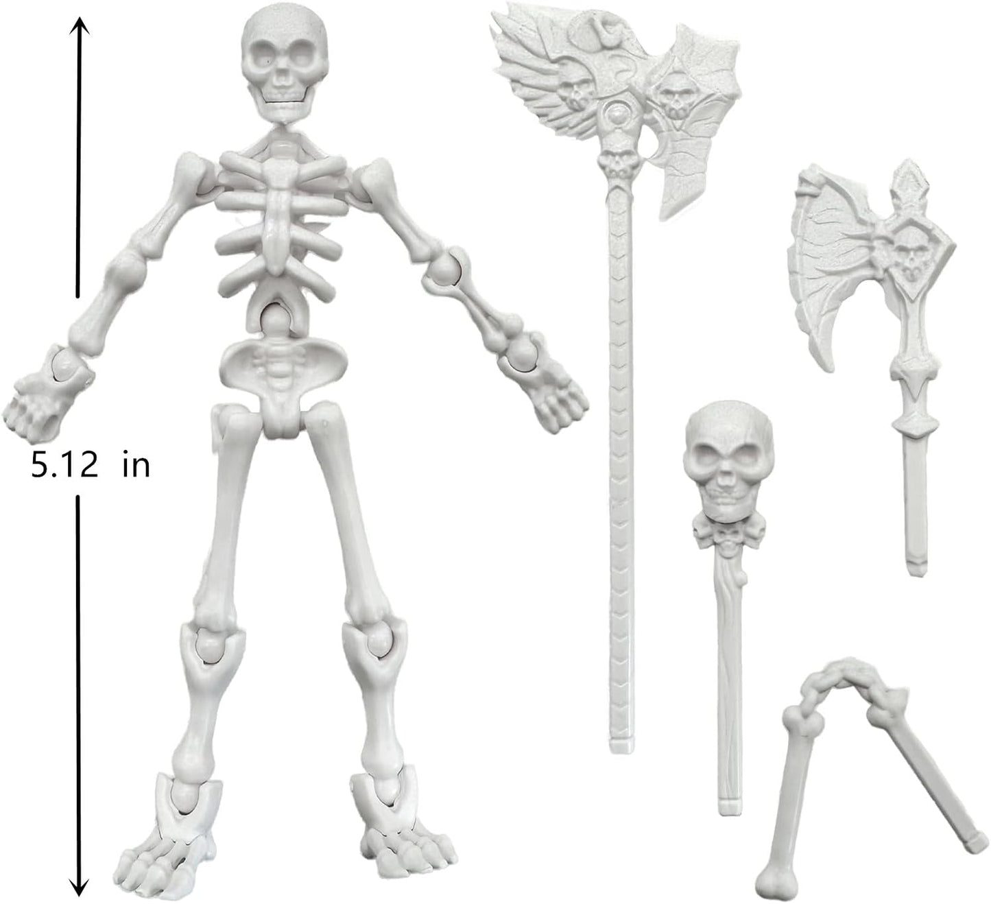 QWZFirst T13 Skeleton Action Figure  Movable Articulated Human Skeleton  5.12-in Action Figure Wearing Multiple Sets of   Can Be Painted  Suitable for Collectors As Desktop Decorations (1pcs)
