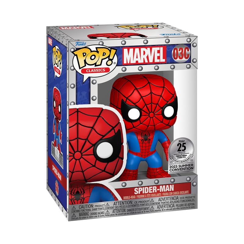 Funko Marvel POP! Classics Spider-Man 25TH Anniversary Vinyl Figure - SDCC 2023 Exclusive, Black, Model 739054