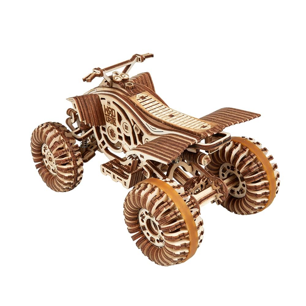 Wood Trick Quad Bike 3D Wooden Puzzles For Adults And Kids To Build - Rides Up To 30 Ft - Wooden Model Car Kits To Build For Adults - Model Kits For Adults - Challenging Project Hobby Kits