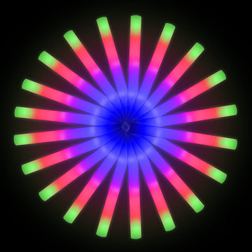 Lifbetter 100 Glow Foam Sticks, Led Glow Sticks 3 Modes Colorful Flashing, Foam Glow Sticks Bulk, Glow In The Dark Party Supplies For Weddings Parties Festivals Raves Concerts Sporting Events(102Pcs)