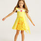 Wonderbabe Yellow Dress For Girls Beauty Princess Costume For Little Girls Halloween Birthday Party Dress Up Fancy Outfit Yellow