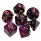 Creebuy Black Mix Purple Nebula Dice Dnd Polyhedral Dice Set For Dungeon And Dragons D&D Pathfinder Rpg Board Games 7-Die Set Wi