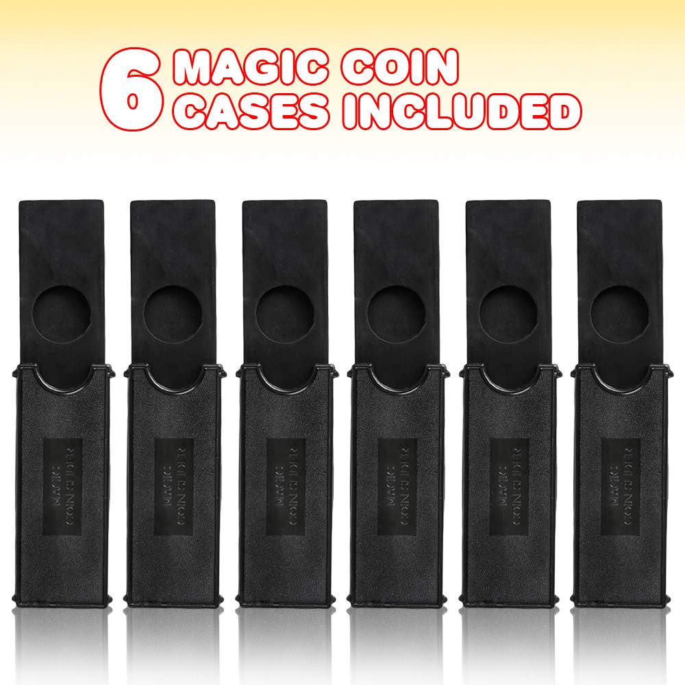 Artcreativity Coin Trick Magic Slider Cases, Set Of 6, Magic Toys And Party Favors For Kids, Magician Props For Boys And Girls, Fun Goodie Bag Fillers, Prank And Gag Toys For Children