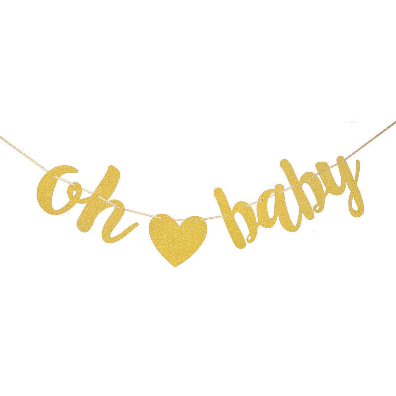 Flairs New York Decorations Banner Cake Toppers Party Props (Pack Of 1 Banner, Heart Oh Baby)