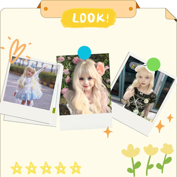 Wavelnm Kids Blonde Wigs Light Blonde Wavy Curly Child Wig Long Wavy Wig For Girls Blonde Wig With Bangs Synthetic Wig With Wig