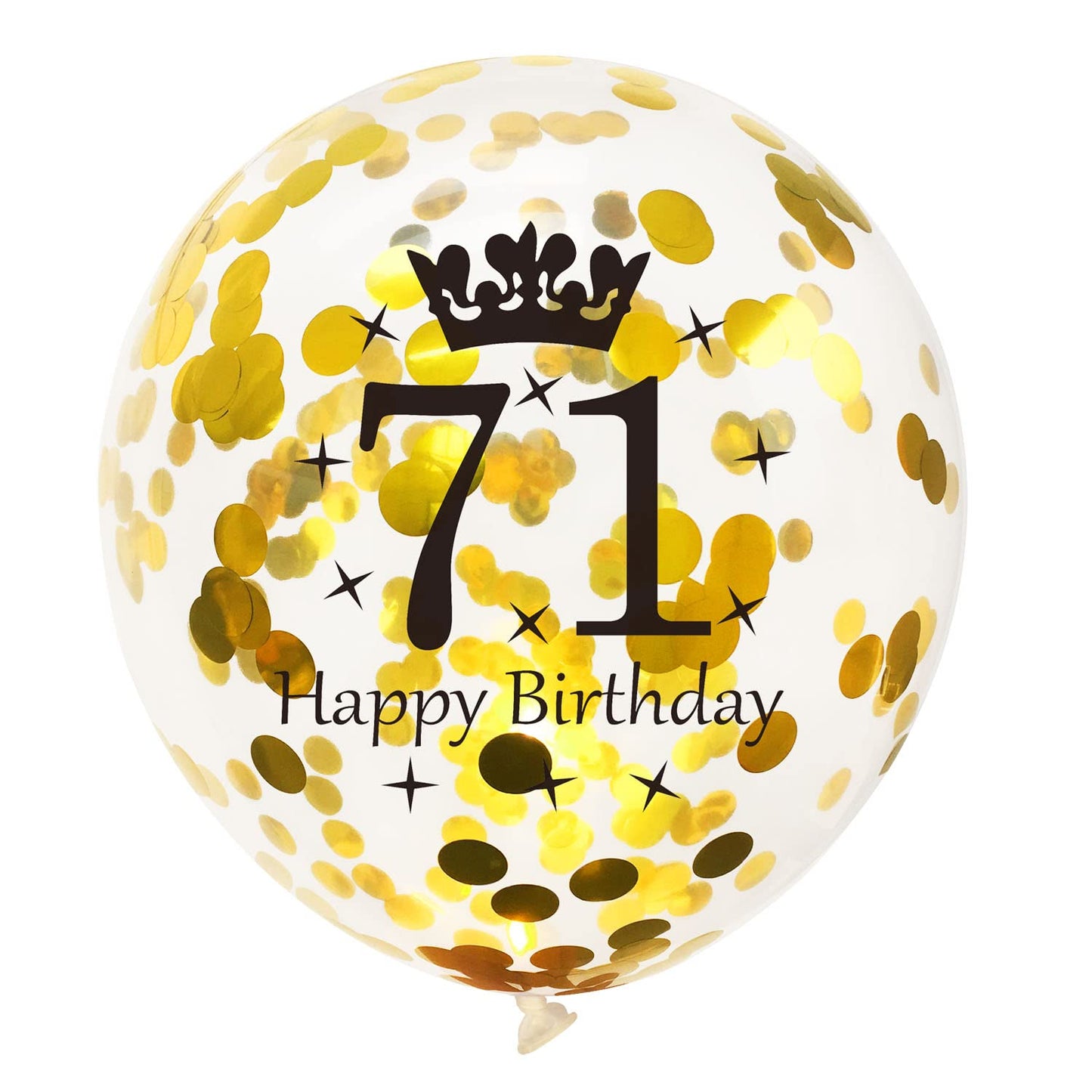 SHUNTAI 71st Birthday Balloons - Black and Gold Latex Confetti, 12inch, Model SHUNTAI-001, Perfect for 71 Year Old Anniversary Party Decor