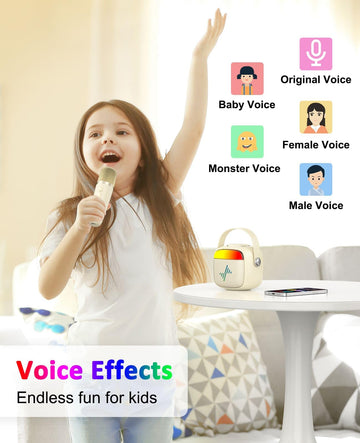Lenrue Karaoke Machine For Kids, Birthday Gifts For Girls Boys Teens With Wireless Microphone, Colored Lights, Trendy Stuff Gift