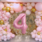 Toniful 40 Inch Light Pink Large Numbers Balloons 0-9, Number 4 Digital 4 Helium Balloons, Pink Foil Mylar Big Number Pastel Bal