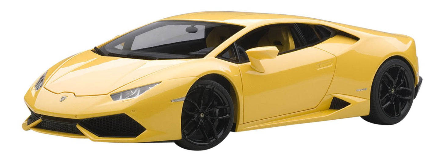 AUTOart Lamborghini Huracan LP610-4 Model 74604, 1/18 Scale Diecast, Yellow, Rubber Material