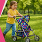 Baby Doll Stroller Gift for Kids, Toy Doll Stroller with Adjustable Canopy & Storage Basket Push Baby Stroller for Dolls Foldabl