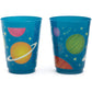 Blue Panda Plastic Party Cups 16 Pack - Outer Space Reusable Tumblers - 16 Oz