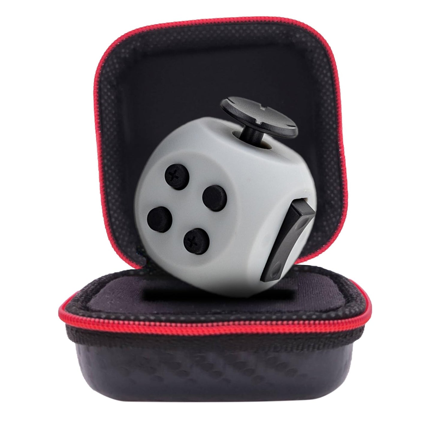 Pilpoc Thefube Fidget Toy - 6 Sided Fidget Cube For Adults And Kids - Stress Relief & Focus Aid - Audible/Silent, With Carry Cas