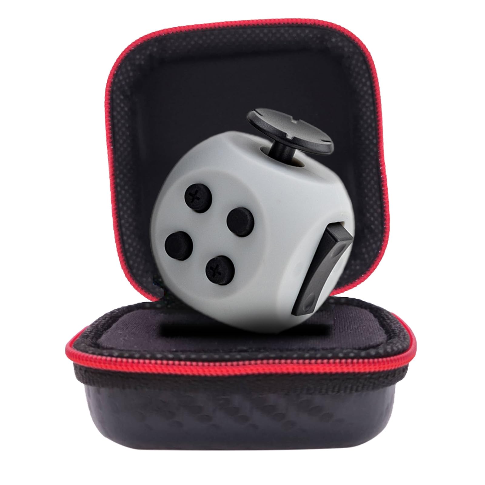 Pilpoc Thefube Fidget Toy - 6 Sided Fidget Cube For Adults And Kids - Stress Relief & Focus Aid - Audible/Silent, With Carry Cas