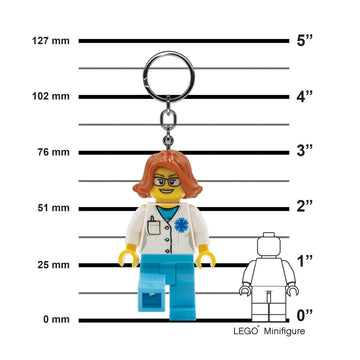 Lego City Large 3 Inch Tall Figure Keychain Light - Doctor (Ke185H)