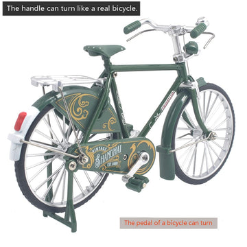 Ailejia Vintage Metal Bicycle Ornaments Desktop Mini Retro Style Alloy Classical Bike Toy Figurines Bike Home Decoration For Children Toys Gifts (Men'S Bike Green)