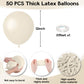 Jobkoo Sand White Balloons 12 Inch, 50Pcs Beige Balloon Boho White Latex Cream Balloons Matte Retro Off White Sand Neutral Heliu