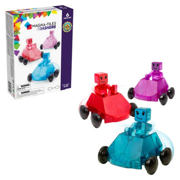 Magna-Tiles Dashers 6-Piece Magnetic Construction Set, The Original Magnetic Building Brand, Small
