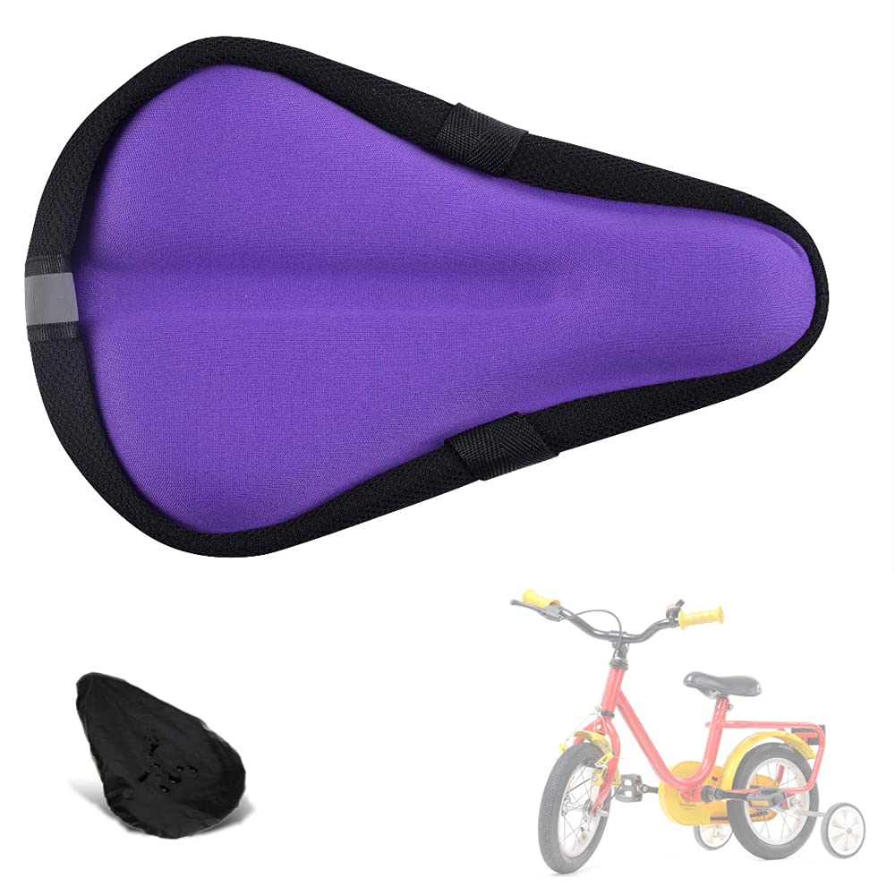 Liyamobu Kids Gel Bike Seat Cushion Cover For Boys & Girls, 9''X6'' Breathable & Extra Soft Memory Foam Children Bicycle Saddle 
