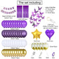 Msmancy Purple Birthday Decorations For Women Girl 65Pcs With Happy Birthday Banner Curtains Butterfly Heart Star Led Light And