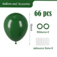 Voircoloria Dark Green Balloons, 66Pack 12Inch Green Latex Party Balloons For Birthday, Graduation, St. Patrick'S Day, Christmas