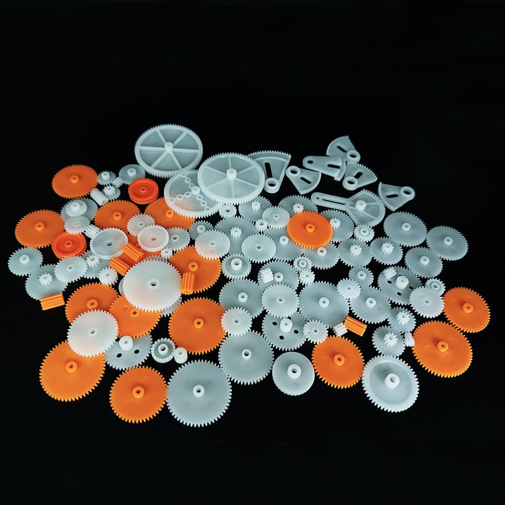 100Pcs Small Motor Gears Plastic Gears For Motor Rc Car Model Toy Diy Helicopter Rc Toy Gear Replacement Module 0.5 (100)