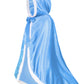 Century Star Girl Fur Princess Cape With Hood Girls Cloak For Little Girls Christmas Blue 4-5 Years
