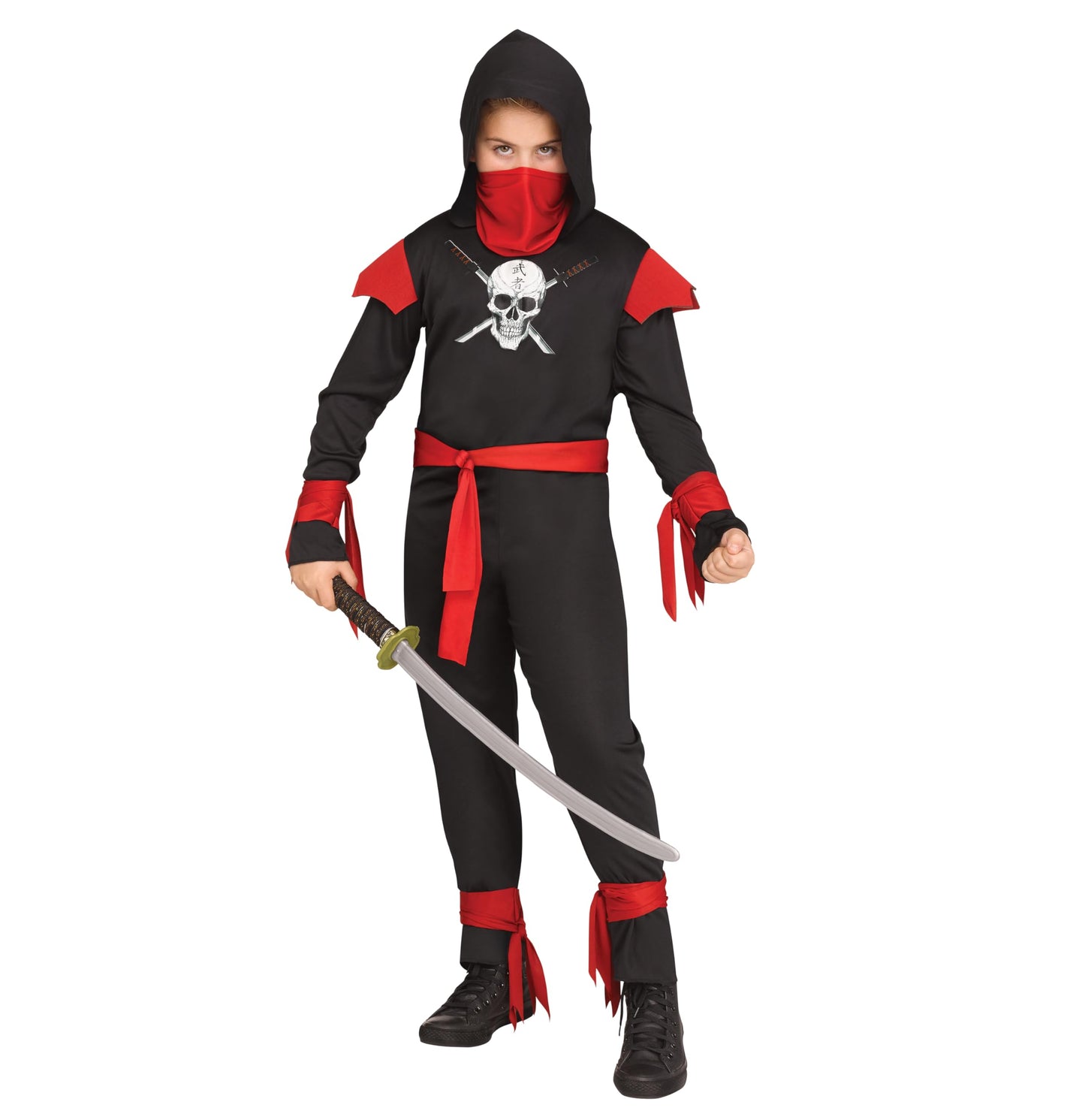 Morris Costumes FW112652BKSM Skull Ninja Black Child Costume  Small 4-6