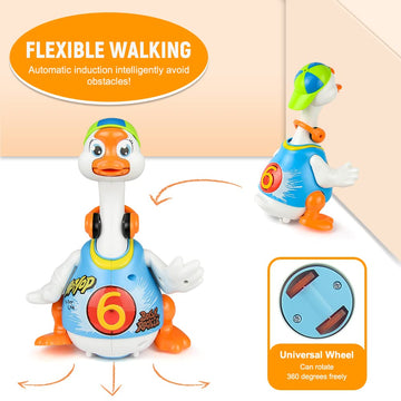Woby Baby Musical Toy Dancing Singing Talking Walking Hip Hop Swing Goose Cool Educational Toy Gift For 1 2 3 Year Toddlers Kids Boys Girls
