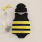 Mersariphy Infant Baby Outfits Girl Boy Cartoon Bees Romper Baby Halloween Costumes Fall Clothes With Hat (Stripes, 0-6 Months)