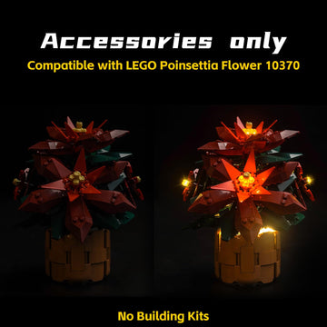 Brickbling Light Only, Compatible With Lego Icons Poinsettia Flower Décor, Led Lighting Compatible With Lego 10370 - Light Kit Only, Not Come With Model