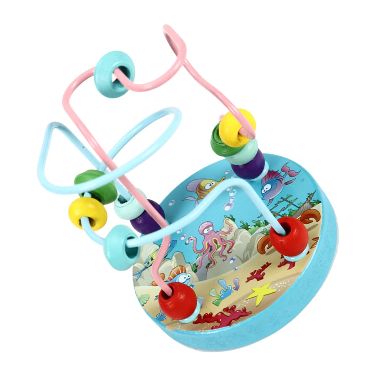 Ilsmysutra Wooden Animal Roller Coaster Circle Toys Activity Toy For Ages 3+ Ocean|Toys For Baby|Developmental Baby Toys