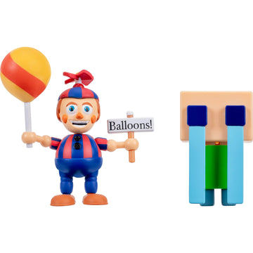Jazwares Five Nights at Freddys Balloon Boy - 2.5-Inch Articulated Figure and Glow-in-The-Dark Eyes Plus 2-Inch Crying Child Fig