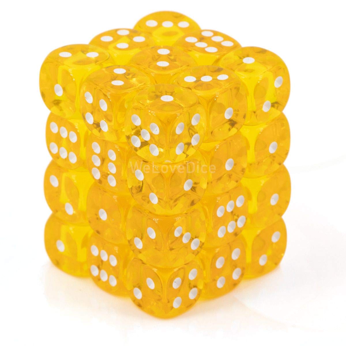 ST-Hobby cHX23802 chessex Translucent d6 Yellow & White Dice Block