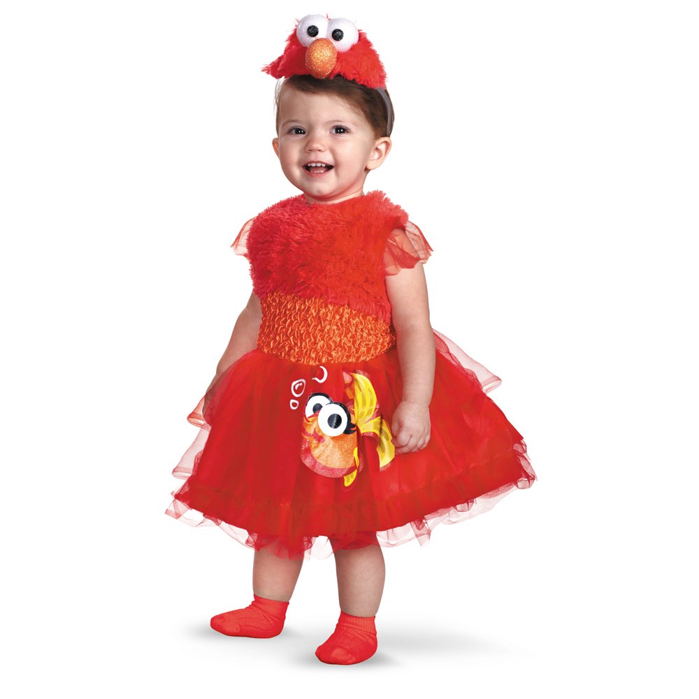 Sesame Street Frilly Elmo Costume, Official Elmo Halloween Outfit, Size (2T)