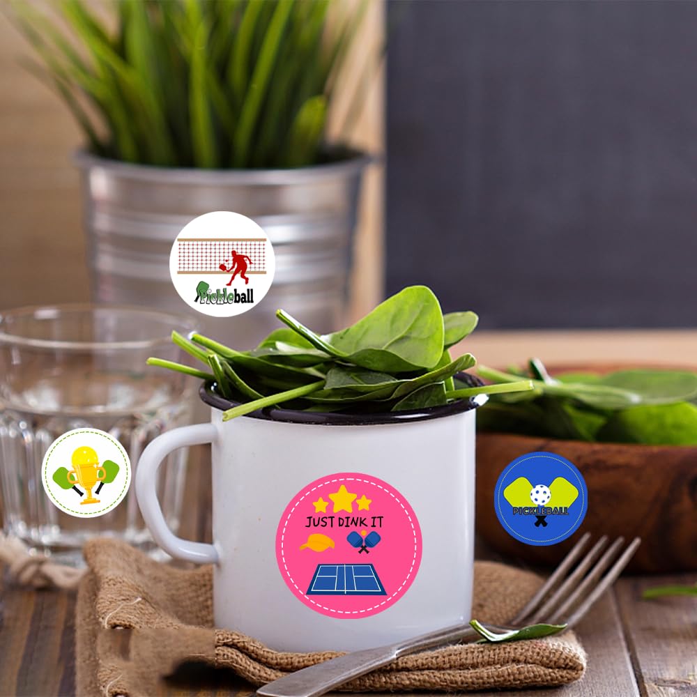 Oringaga 500 Pieces Pickleball Themed Party Decorations Labels Roll Stickers-Pickleball Sport Party Supplies Decorations Birthda