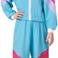 Sizgaroot 80S 90S Retro Windbreaker Set Girls Workout Costume Outfit Track Suit For Girls (Blue, 9-10 Years)