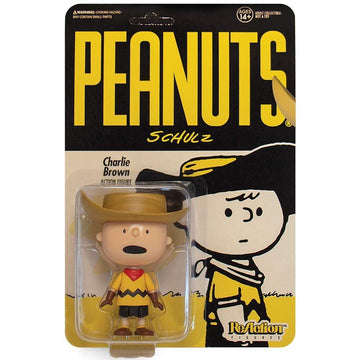 Super7 Peanuts Cowboy Charlie Brown 3.75 In Reaction Figure