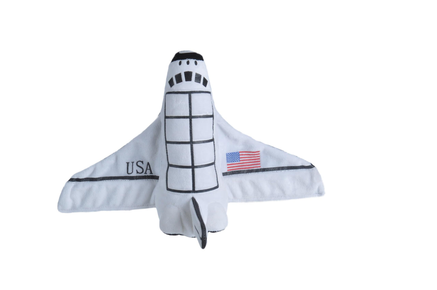Wild Republic Huggers Space Shuttle Plush Toy, Slap Bracelet, Kids Toys, Rocket Ship, 8' , White