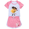 Hecendolame Short Sleeve cute Costume Princess suit Kids Children Girls T-shirt and Shorts Outfit Sets Pink to 15-16years