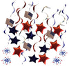 Ubersweet Imported Hanging Swirls USA 4th July Independence Day Cutout Decor