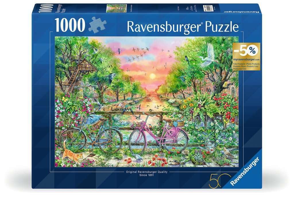 Ravensburger Puzzle 12001089- Vertrumte Fahrrder In Amsterdam - 1000 Teile Puzzle Fr Erwachsene Ab 12 Jahren: 50 Jahre Blaues Dr
