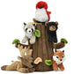 Unipak Plush Woodland Treehouse With Five (5) Stuffed Forest Animals